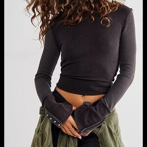 We The Free Brown Long Sleeve Tee